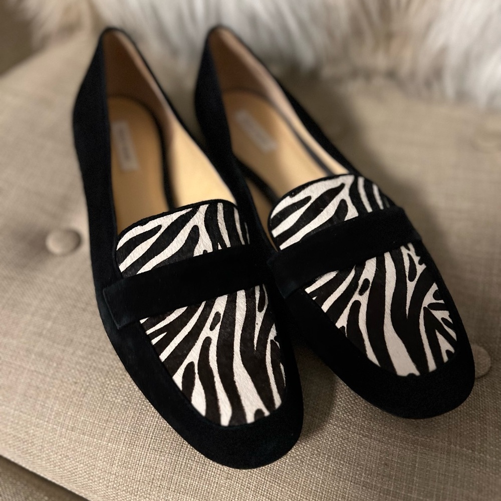 Cole Haan Dakota Zebra Suede Loafers